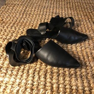 Free People Leather Wrap Ankle Flats